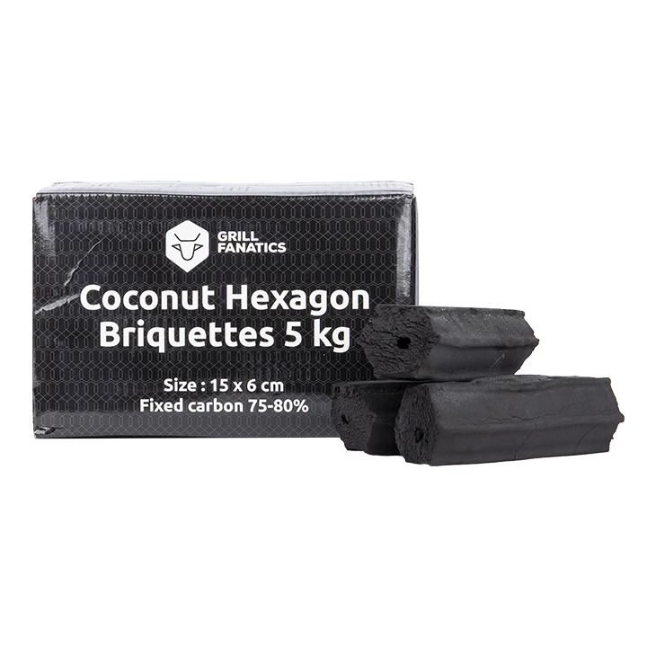 Grill Fanatics Coconut Hexagon Briketten Tubes 5 Kg 2 Grill Fanatics Coconut Hexagon Briketten Tubes 5 Kg - Afbeelding 2