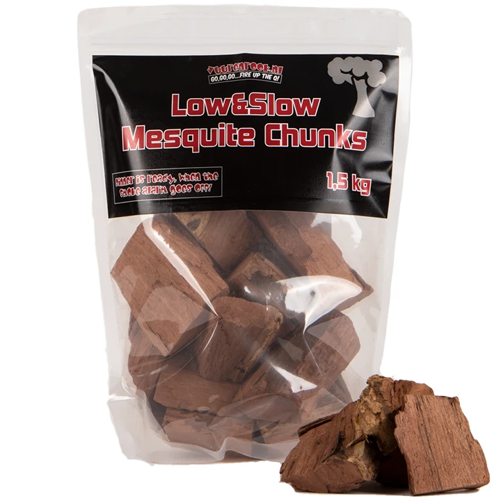 Vuur&Rook Low&Slow Mesquite Chunks 1,5 Kg 1 Vuur&Rook Low&Slow Mesquite Chunks 1,5 Kg