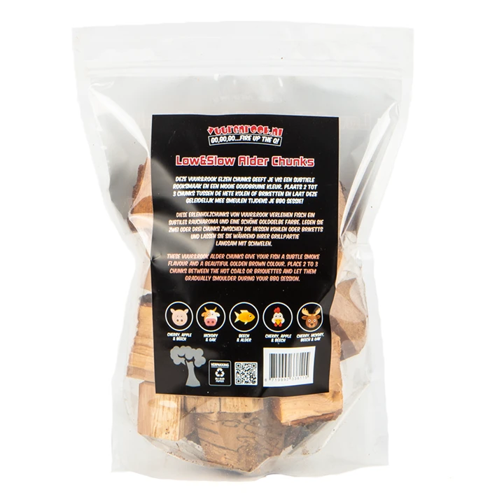 Vuur&Rook Low&Slow Alder Chunks 1,5 Kg 2 Vuur&Rook Low&Slow Alder Chunks 1,5 Kg - Afbeelding 2