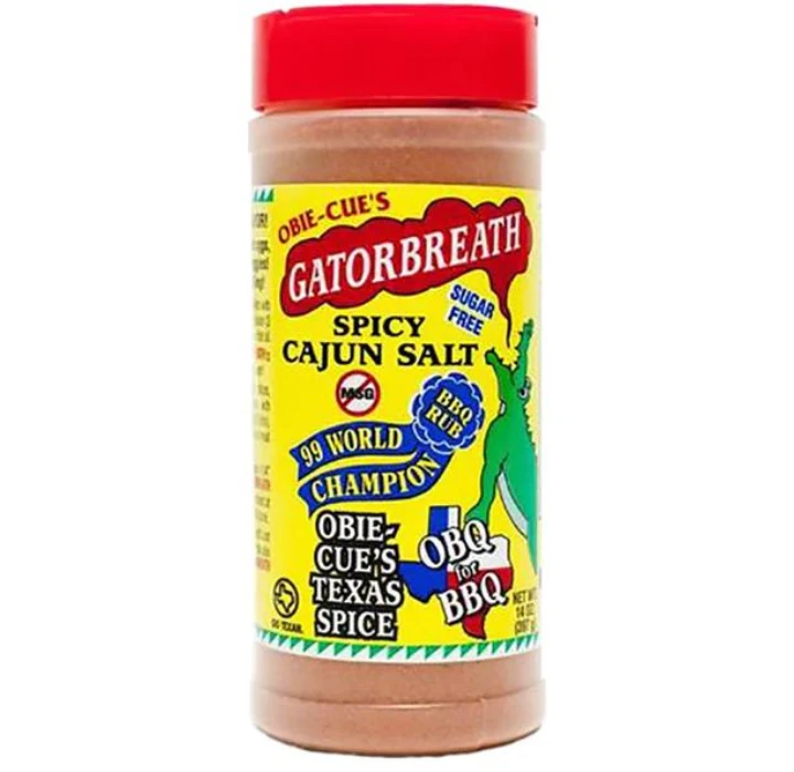 Obie Cue's Gatorbreath Cajun Salt 14oz 1 Obie Cue's Gatorbreath Cajun Salt 14oz