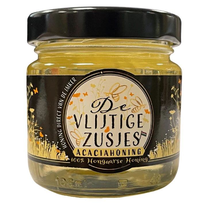 De Vlijtige Zusjes Acaciahoning 120 Gram 1 De Vlijtige Zusjes Acaciahoning 120 Gram